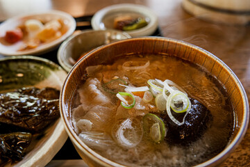 熱々の豚汁 Hot pork miso soup, Hot Pork Jiru Japanese Home Cooking