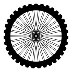 Bike wheel bicycle bike motorcycle icon black color vector illustration image flat style