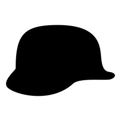 Fototapeta premium German helmet of World War two 2 stahlhelm ww2 icon black color vector illustration image flat style