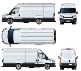 Van template isolated on transparebcy background PNG format
