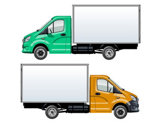 Cargo truck template isolated on transparebcy background PNG format