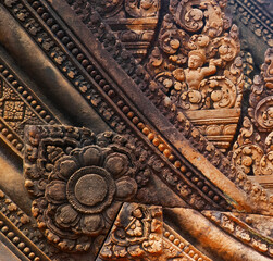Detail of bas-relief in Angkor Wat, Cambodia