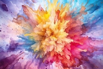 An artist blends watercolors to create an explosive mix of inspiration. (Generative AI)