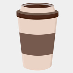 Disposable cup on wite background. Vector illustration.