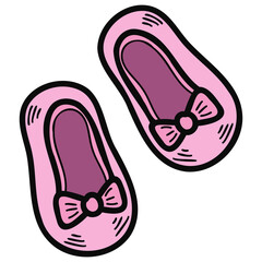 isolate illustration toy pink shoes