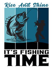 FISHING TIME, FISHING T-SHIRT DESIGN (fishing t-shirt, vintage t-shirt design, vector design)