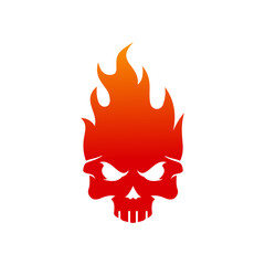 skull fire vector logo