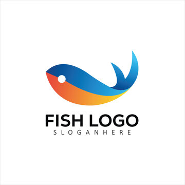 fish logo design gradient color