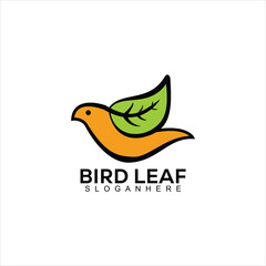 Fototapeta na wymiar bird leaf color design logo