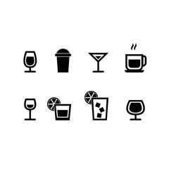 a set of drinking glasses vector illustration for icon,symbol or logo. drink glass set icon. drink symbol