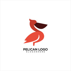 pelican logo design flat color