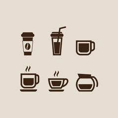 a set of coffee cup vector illustration for icon,symbol or logo. coffee cup icon set