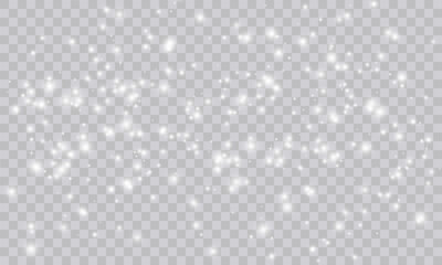 Shimmering Dust. Bokeh Lights. Festive Designs.White png dust light. Bokeh light lights effect background. Christmas background of shining dust. Christmas glowing light confetti and spark overlay - 606448764