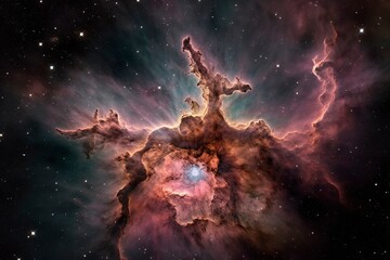 Using multiple exposures to create a detailed and colorful image of the Carina Nebula, a star-forming region located in the southern constellation Carina, generate ai