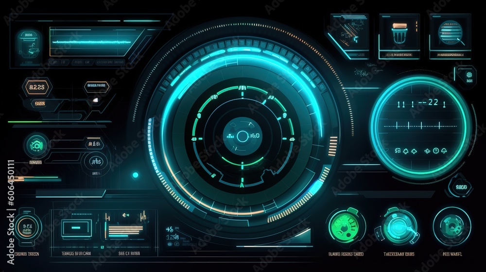 Aufkleber futuristic interface hud design.hud,gui for game background design. technology background. digital d