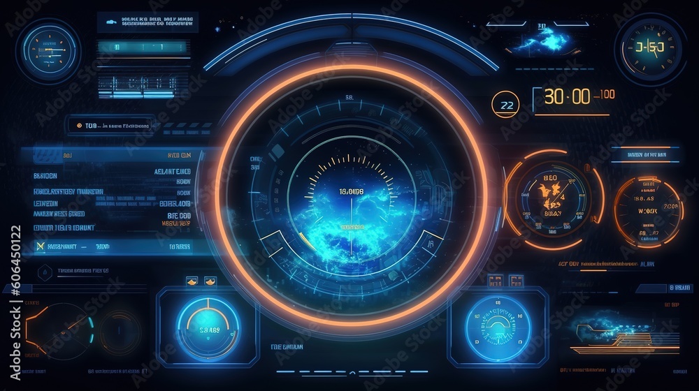 Aufkleber futuristic interface hud design.hud,gui for game background design. technology background. digital d