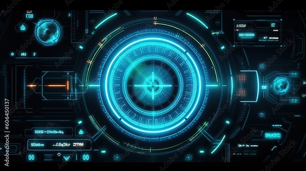 Leinwandbilder futuristic interface hud design.hud,gui for game background design. technology background. digital d