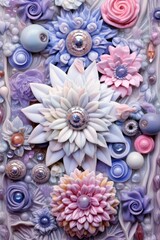close up view of a decorative floral wall panel, ai tools generated image
