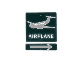 Airplane icon arrow neon sign