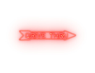Drive thru arrow neon sign