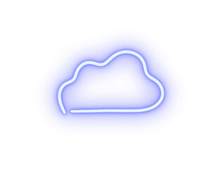 cloud icon on blue neon sign