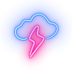 thunder and cloud neon sign