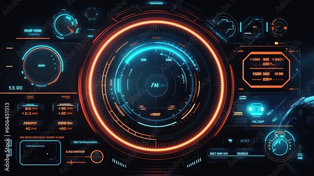 Aufkleber futuristic download progress bar hud. hud,gui for game background design. technology background. dig