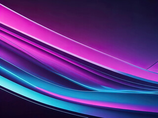 Abstract futuristic background with pink blue glowing neon lines. AI generated Generative AI
