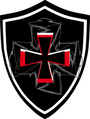 Iron Cross. Coat of arms, emblem, shield, tattoo design
