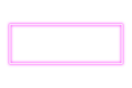 Neon pink frame png. Glowing frame on transparent background.