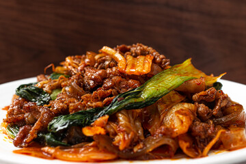 Mara xiang guo stir-fried meat, vegetables, and dried tofu in mara sauce