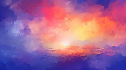 Fototapeta na wymiar abstract watercolor background sunset sky orange purple - abstract background with clouds, Generative AI