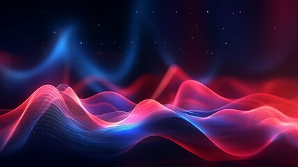 abstract futuristic background with pink blue glowing neon moving high speed wave lines and bokeh lights. Data transfer concept Fantastic wallpaper, Generative AI