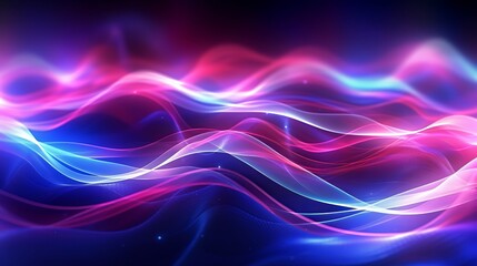 abstract futuristic background with pink blue glowing neon moving high speed wave lines and bokeh lights. Data transfer concept Fantastic wallpaper, abstract background with waves, Generative AI