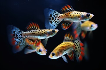 Fototapeta premium A stunning display of closeup Guppies