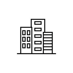 Skyscraper line icon, cooking food logo vector