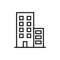 Skyscraper line icon, cooking food logo vector