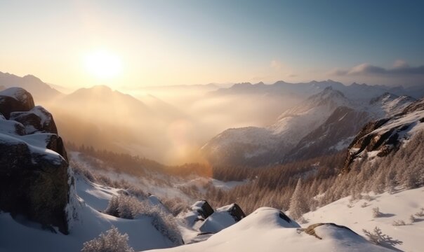 sunset in the mountains HD 8K wallpaper Stock Photography Photo Image