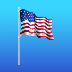 USA waving flag, United States of America vector Illustration