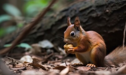 Naklejka na ściany i meble squirrel in the park HD 8K wallpaper Stock Photography Photo Image