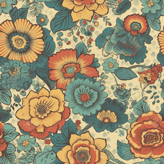 retro floral seamless pattern: walls adorned with vintage beauty
