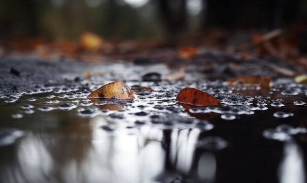 autumn leaves in the snow HD 8K wallpaper Stock Photography Photo Image