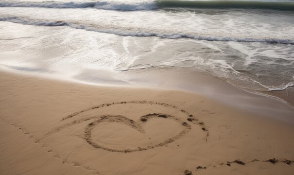 heart on the beach HD 8K wallpaper Stock Photography Photo Image