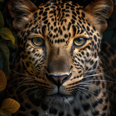 Portrait of a leopard close up portrait