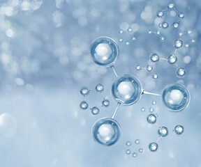 blue bubble background for cosmetic product