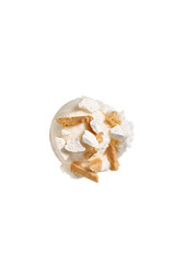 a ball of ice cream with cookies on a white background