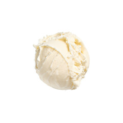 scoop of ice cream with raspberries on a white background