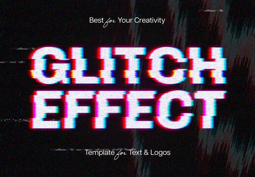 Error VHS Glitch Text Effect Mockup