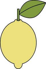 Yellow lemon vector icon illustration isolated on white background. Lemon icon eps. Lemon icon clip art.