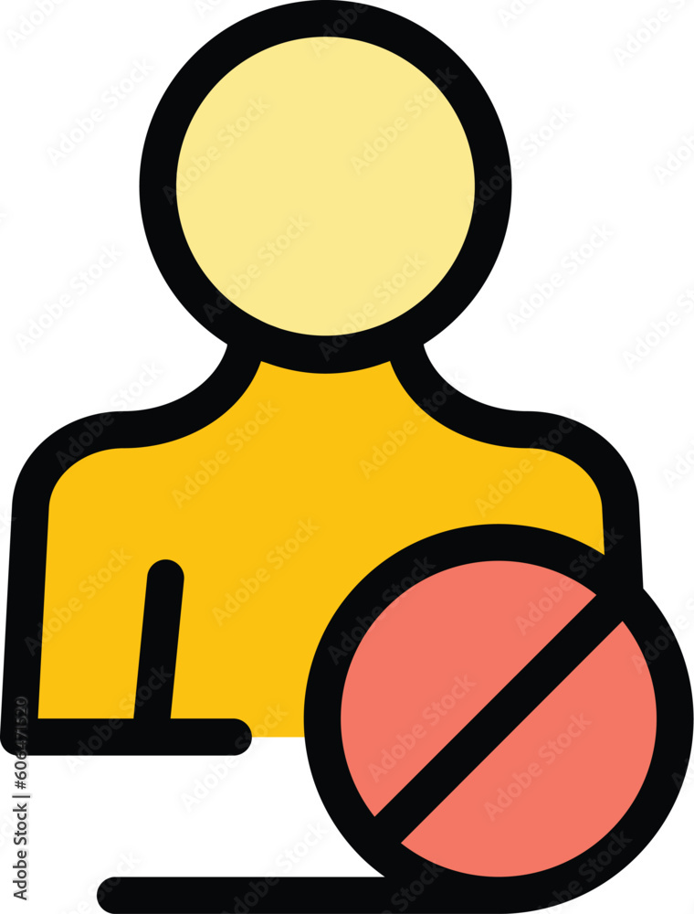 Poster blacklist block icon. outline blacklist block vector icon for web design isolated on white backgroun